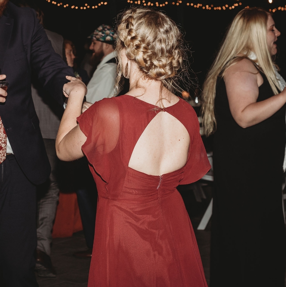 Azazie Rylee Dress - Cabernet - Picture 4 of 4